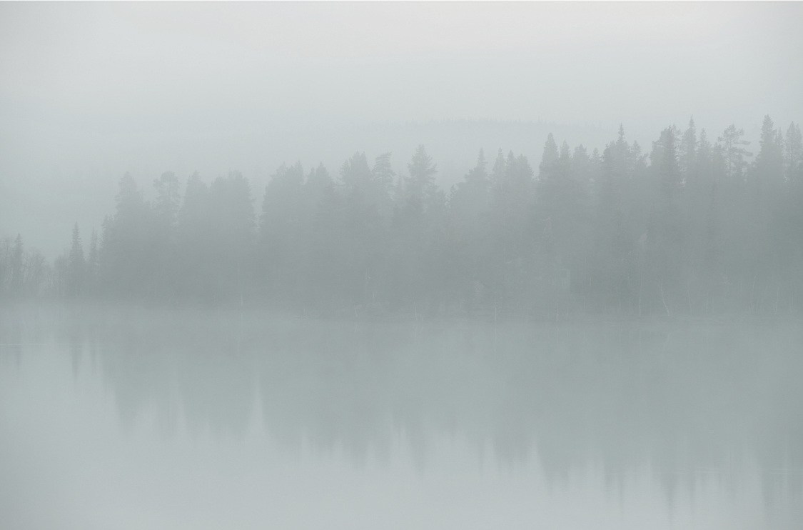 Serene lake at dusk